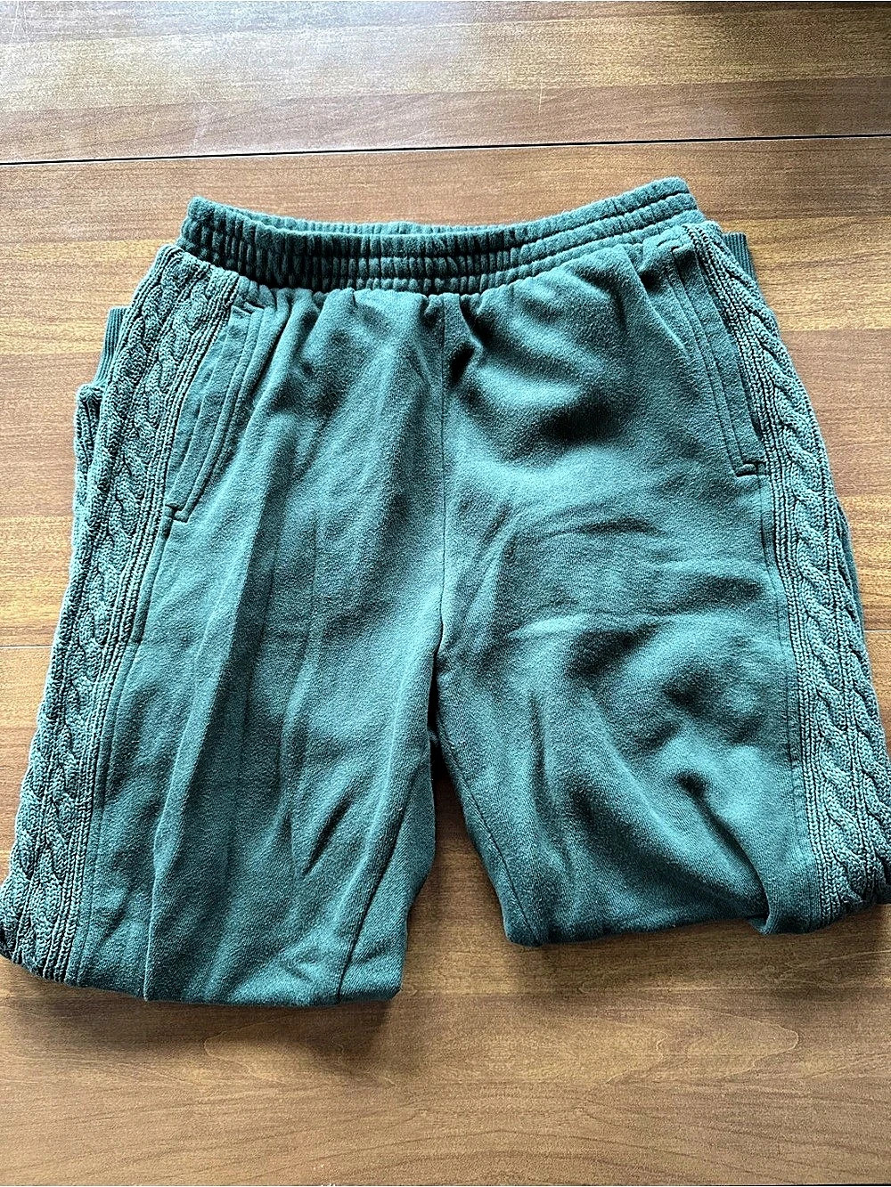 Aerie Cable-Knit Jogger Pants in Green Size Medium Like New